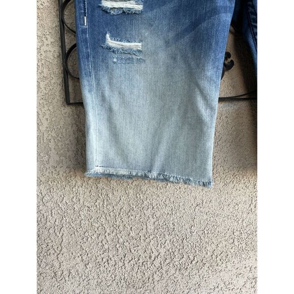 True Religion Straight Flap Cut Off Shorts - Size 38 - Ombre Blue - Picture 4 of 11